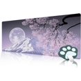 thumbnail image 1 of 1pc Mousemat Gaming Mouse Pad Purple Minimalist Japanese Cherry Blossom Desk Mat Game Aesthetic Extended Non Slip Rubber Base, 1 of 4