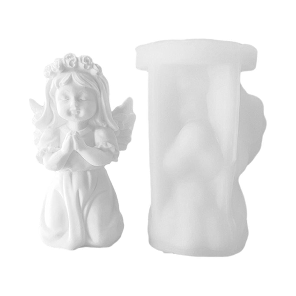 COMEET Candle Moulds, 3D Prayer Girl Silicone Fondant Mold Epoxy Resin Mold Pottery Plaster Chocolate Cake Decoration Kitchen Baking