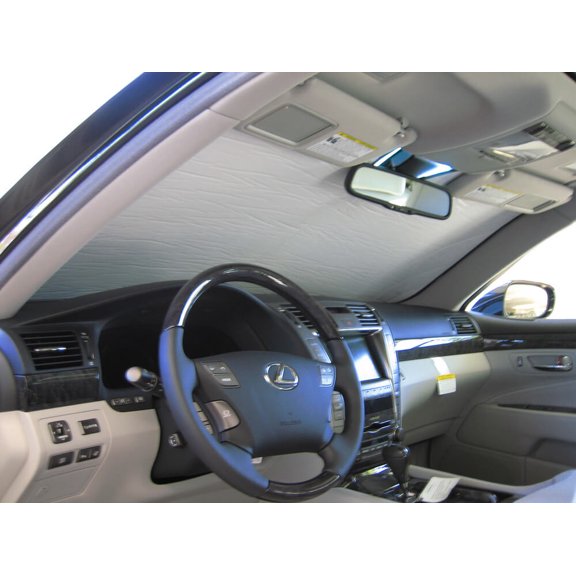 HeatShield, The Original Windshield Sun Shade, Custom-Fit for Lexus LS460 Sedan 2007, 2008, 2009, 2010, 2011, 2012, 2013, Silver Series