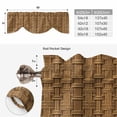thumbnail image 3 of Tie Up Valance Vintage Rattan Valances for Windows Minimalist Abstract Wicker Texture Brown Balloon Shade Valance Window Treatment Short Curtain Valances for Living Room Kitchen Bedroom 54"x18", 3 of 8