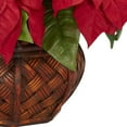 thumbnail image 5 of Nearly Natural Artificial Indoor Red Poinsettia with Decorative Planter Artificial Flower Arrangement, 5 of 7