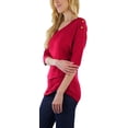 thumbnail image 6 of ToBeInStyle Women's Side Shirred Button at Shoulder Top, 6 of 7