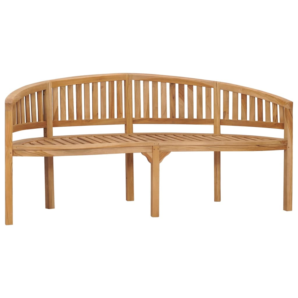 Banana Bench 70.9" Solid Teak Wood Outdoor Benches