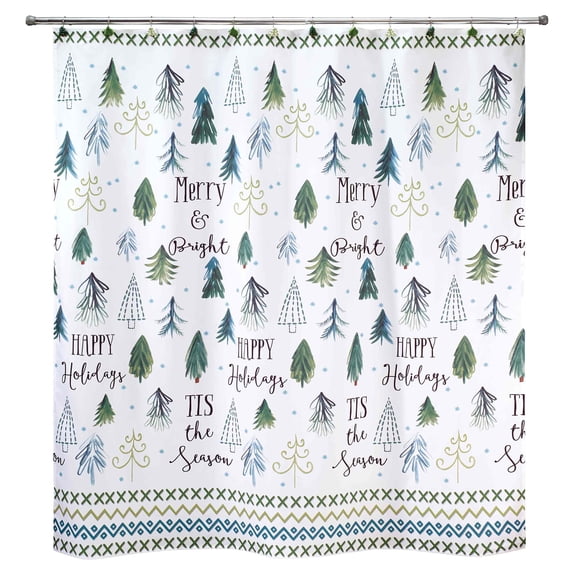 Avanti Linens Christmas Trees Shower Curtain