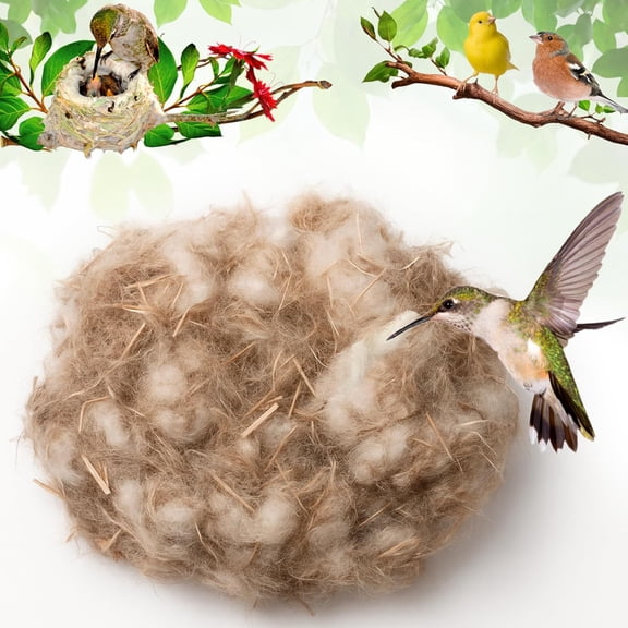 Natural Mixing Nesting Material Pads for Bird Nest, Bird Nest Material,Great for Nest Building and Hideouts, Bird Nesting Heart Filler, Gifts for Outside Garden Art Birdhouse, Birds Lovers(1 PC)