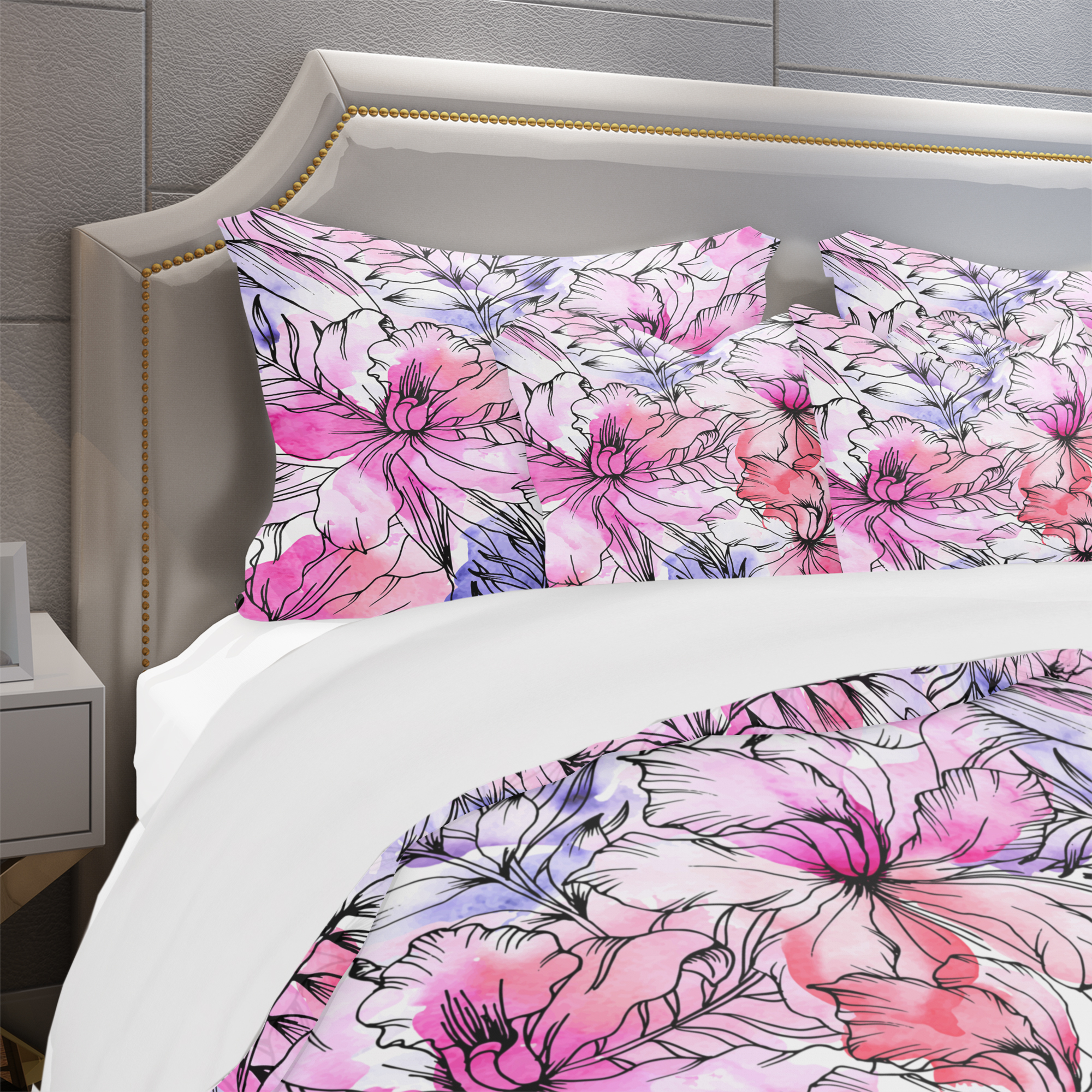 Designart 'Floral Pattern' Modern & Contemporary Duvet Cover Set