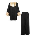thumbnail image 3 of Miutii Kids Boys 2 Piece Worship Praise Dance Outfit Long Sleeve Metallic Pullover Top with Liturgical Pants Set Black 16, 3 of 7