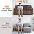 thumbnail image 4 of Oversized 4-Seat Power Reclining Loveseat Sofa Set with Wireless Charger, USB/Type-C Ports, Hidden Cup Holders, Storage Console, 4 Pillows, Faux Plush Fabric, Brown, 4 of 9