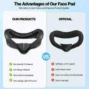 PU Leather Face Cover Pad with Anti-Leakage Nose Pad for Meta Quest 3S, Sweatproof VR Interface Cushion(Black)