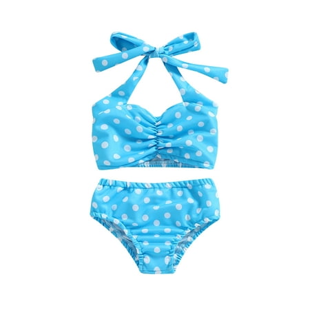 

Lieserram Baby Girl 2pcs Swimsuits 6 12 18 24 Months 2T 3T Summer Sleeveless Bandage Halter Tops and Beach Shorts Swimwear