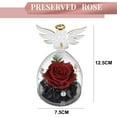 thumbnail image 2 of Rosa eterna con forma de ángel para niña, cubierta de cristal, regalo de vacaciones, decoración de rosas, regalo de cumpleaños para amigos y familiares, 2 of 5