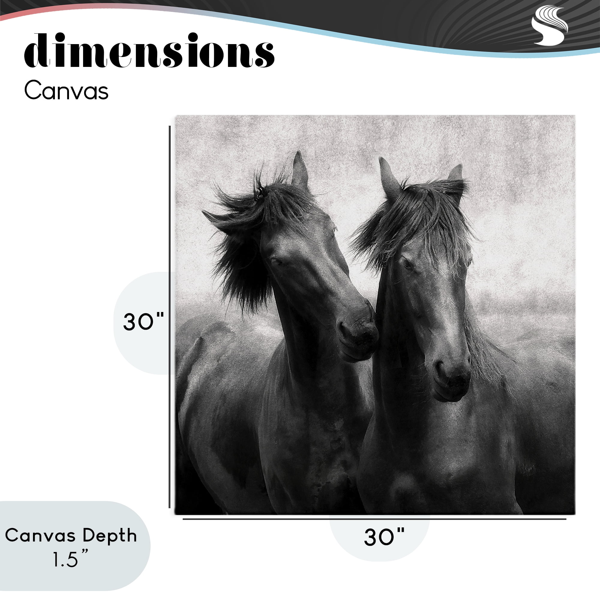 Stupell Industries Short Haired Horse Pair Canvas Wall Art, design by Lars Van de Goor
