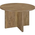 thumbnail image 2 of JERFIT Modern Farmhouse Round Dining Table for 4, Mango Finish Engineered Wood Pedestal Base Kitchen & Dining Room Table, 2 of 9