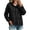 Black, variant on Womens Hooded Wind‑Resistant Waterproof Outer Coat Zipper Pockets for Weekend Casual Excursions