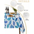 thumbnail image 2 of Spring Leaves Table Cloth, Waterproof Tablecloth for Rectangle Tables, Blue Plants Country Botanical Leaf Reusable Washable Fabric Table Cover for Restaurant Kitchen Dining Tables 54"x108", 2 of 9