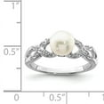 thumbnail image 2 of 925 Sterling Silver Rhodium Plated Diamond and Freshwater Cultured Pearl Ring Size 9, 2 of 2