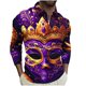 thumbnail image 2 of Ceisia Men's Slim-Fit Long-Sleeve Zip Polo Shirt with Mardi Gras Mask All-Over Print Gift, 2 of 5