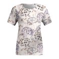 thumbnail image 4 of YDLCAFD T-Shirts pour Femmes Coupe Ample Boho Mode Décontractée Imprimé Col Rond Manches Courtes Pull T-Shirt, 4 of 5