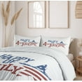 thumbnail image 6 of Ambesonne 4th of July Duvet Cover Sets, Grunge Pattern USA, 2-King, Ruby Violet Blue White, 6 of 7