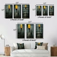 thumbnail image 4 of Designart "Vintage Wisdom Minimal Orange" Modern Geometric Framed Wall Art Set Of 3 - Gold Abstract Geometric Frame Gallery Wall Set For Home Decor, 4 of 6