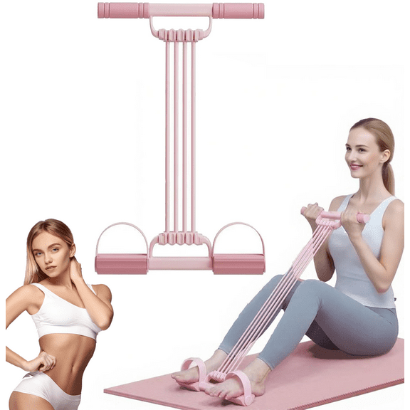 2026 Upgraded Adjustable Pedal Resistance Band, 8-Tube Multifunction Tension Rope, Natural Latex sit-up Trainer Resistance Band Suitable for Fat Loss,for Women Men