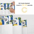 thumbnail image 2 of Summer Plant No Hooks Shower Curtain with Snap-in Liner Retro Yellow Lemon Floral Blue Stripe Shower Curtains for Bathroom, Waterproof, Easy Install, Washable 72"x84", 2 of 9