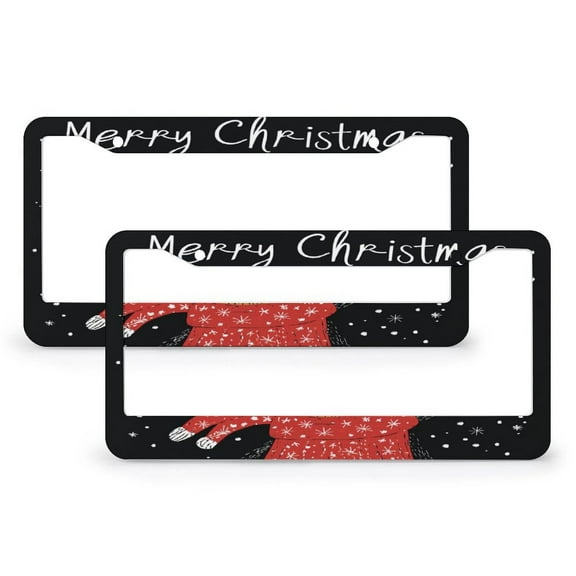 Christmas Reindeer Snowflake License Plate Frames 2 Pcs Set Farmhouse Holiday Winter Gift License Plate Cover License Plate Novelty License Plate Frame 2 Hole Metal License Plate Cover