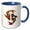 Blue/White, variant on 3drose, Yin Yang Koi Carp Fish White Illustration Cut Out, 11oz Two-tone Yellow Mug