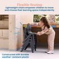 thumbnail image 5 of ECR4Kids Plastic School Stackable Chair, 12in, Classroom Furniture, Grey, 4-Pack, 5 of 9