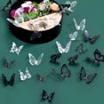 thumbnail image 5 of 72 Uds. Pegatinas decorativas de pared de mariposas, decoración de pared negra 3D extraíble con purpurina con puntos adhesivos, blanco y negro, 5 of 5