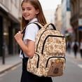 thumbnail image 6 of FKELYI Kids Backpack for Elementary Student 17 Inch Schoolbag Cartoon Capybara Love Orange Print Spacious Bookbag with Multi-Pockets Lightweight Casual Daypack Rucksack, 6 of 7