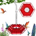 thumbnail image 1 of Comedero para colibríes, comedero para colibríes y foso para hormigas incorporado, comederos para colibríes para colgar al aire libre a prueba de hormigas y abejas (rojo), 1 of 5