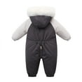 thumbnail image 3 of Hwmodou Baby Snowsuit Boys Winter Thicken Hooded Coat Snowsuit Windproof Warm Jumpsuit Outwear Snow Wear Toddler Girl Clothes,6M-3Y, 3 of 3