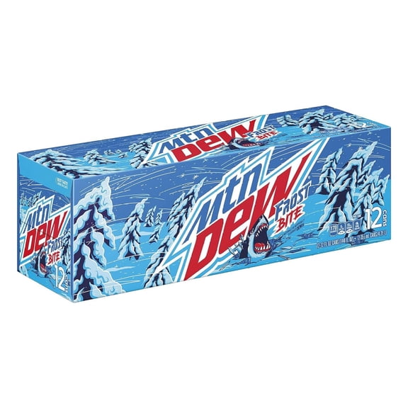 Mountain dew frost bite limited edition,12 cans, 12 fl oz