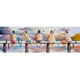 thumbnail image 2 of West, Ronald 24x11 Gold Ornate Wood Framed with Double Matting Museum Art Print Titled - Fishing on the Jetty, 2 of 4