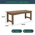 thumbnail image 2 of AwayHome 44"Weatherproof HIPS Outdoor Bench for 2-Person, Never Rot or Fade, Park Bench with Wood Grains,Brown, 2 of 7