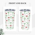 thumbnail image 3 of Bows 20oz Tumbler with Lid and Straw for Women, Red Green Ribbons and Bows Christmas Insulated Mug Polka Dot Bows Stainless Steel Tumbler Double Wall Vacuum Travel Mug Coffee Cup, 3 of 6