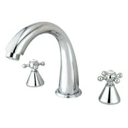 Angle View: Kingston Brass Roman 3-Hole Deck Mount Roman Tub Faucet Polished Chrome Polished