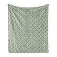 thumbnail image 1 of Abstract Soft Flannel Fleece Blanket, Pastel Pattern with Overlapping Oval Shapes Funky Simplistic Design, Cozy Plush for Indoor and Outdoor Use, 60" x 80", Sage Green Orange Yellow, by Ambesonne, 1 of 6