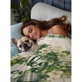 thumbnail image 3 of St. Patrick's Day, California King Size Flat Sheet, Wrinkleproof & Fadeproof Cooling Flat Bed Sheet Only, Watercolor Leaves Floral Plaid Wreath Breathable Soft Bedding Top Sheets 108 x 98 Inches, 3 of 8