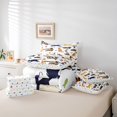 thumbnail image 6 of jejeloiu Cartoon Cat Animal 7-Piece Bedding Comforter Set Kids,Cute Kitten Pattern King Bedding Sets,Reversible, 6 of 7