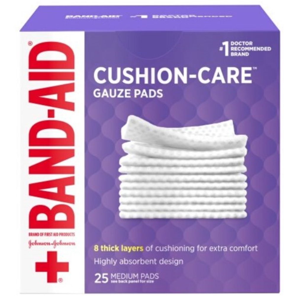 BandAid Johnson & Johnson Medium Gauze Pads, 25 Medium Sterile Pads 3
