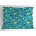 thumbnail image 1 of Yellow and Blue Pillow Sham Low Poly Triangular Shapes Geometric Grid Mosaic Pattern, Decorative Standard King Size Printed Pillowcase, 36 X 20 Inches, Blue Yellow Charcoal Grey, by Ambesonne, 1 of 2
