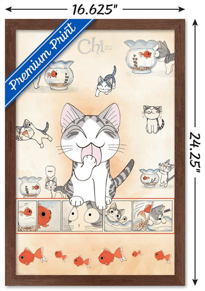 Chi Cat Wall Poster, 14.725" x 22.375", Framed