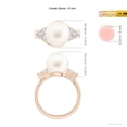 thumbnail image 5 of ANGARA Freshwater Cultured Pearl Bypass Ring with Diamond Trio in 14K Rose Gold for Women | June Birthstone, Birthday, Anniversary, Jewelry Gift for Women | Pearl Ring, 5 of 9