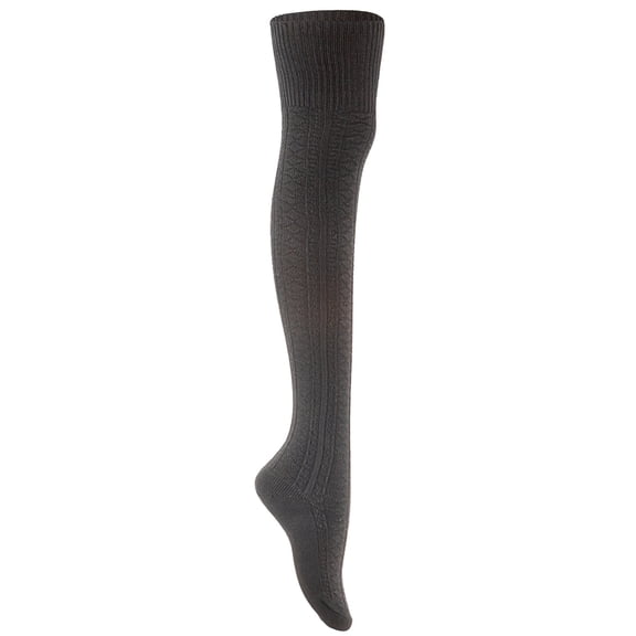 Lian LifeStyle Women's 3 Pairs Fashion Thigh High Cotton Socks JMYP1025 Size 6-9(Dark Grey)