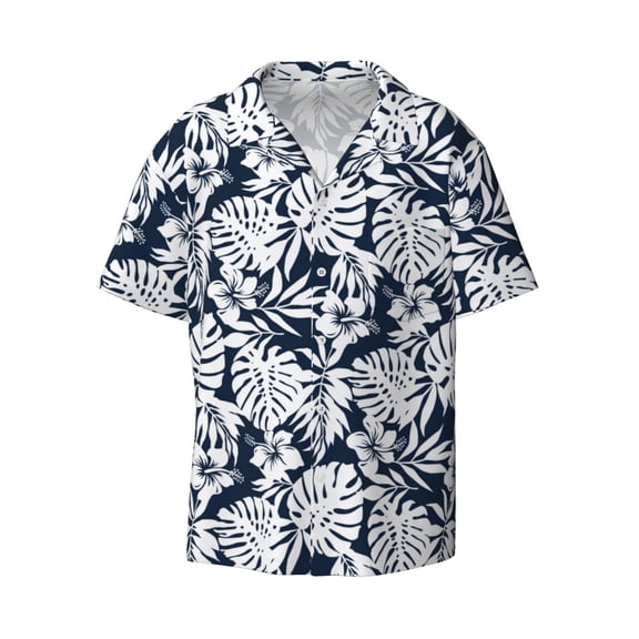 Xecao offers the Hawaiian Style for Men's Casual Short-sleeved Shirt, a button-up collared shirt with a pocket, perfect for beach vacations and yacht travel in the Small size.