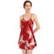 thumbnail image 4 of Camisón de satén de seda helada para mujer, sexy, con escote en V, tirantes finos, sin mangas, para el hogar, para verano, 4 of 5
