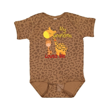 

Inktastic My Grandma Loves Me Giraffe Gift Baby Boy or Baby Girl Bodysuit