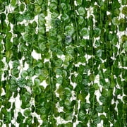 Coolmade 84FT 12 Strands Artificial Flowers Greenery Fake Hanging Vine Plants Silk Wisteria Garland Hanging Wall Dcor
